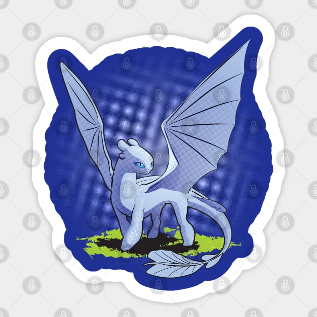 Light Fury (How to Train Your Dragon 3) Sticker by Fine_Design